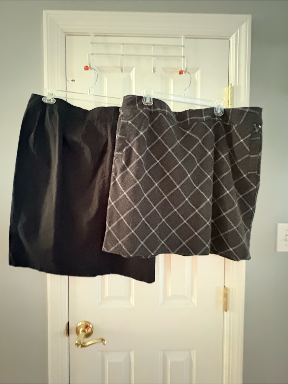 Women’s Black & Charcoal Plaid Skirt Duo